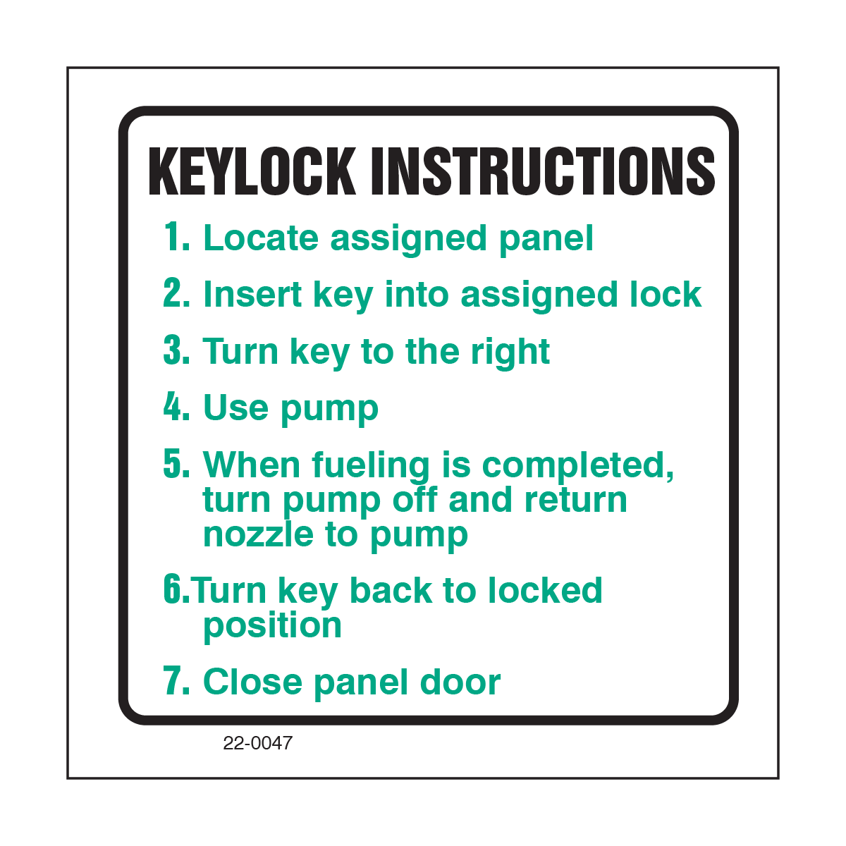 22-0047 Keylock Instructions