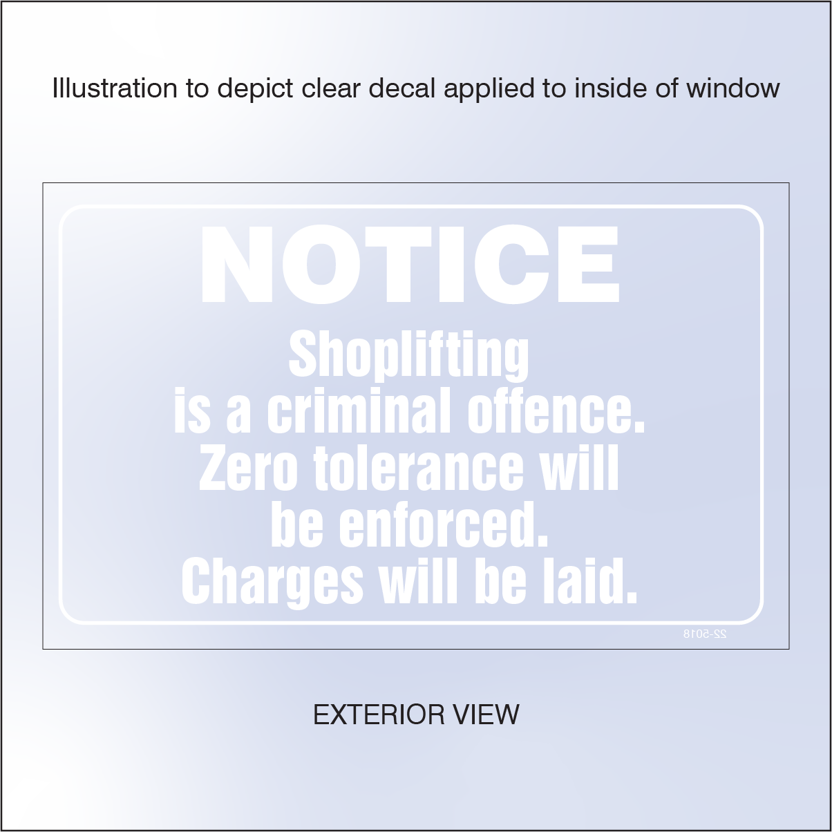 22-5018 Notice Shoplifting - Interior White