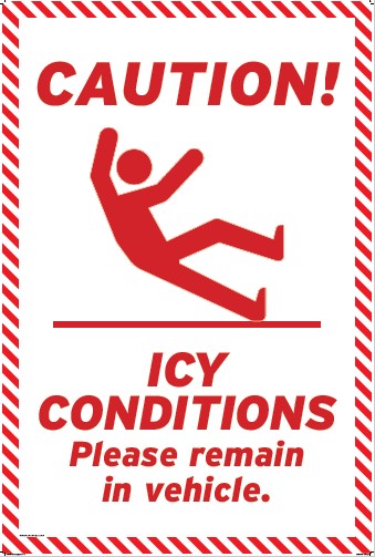 54-0061 Caution Icy Conditions Sign Insert