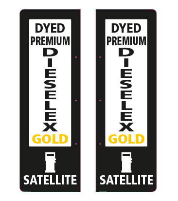 55-0014 NEW Cardlock - DYED PREMIUM DIESEEX GOLD SATELLLITE Directional Flat Aluminum