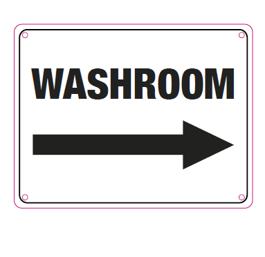 55-0058 Washroom Directional ACM Sign (RIGHT Arrow)