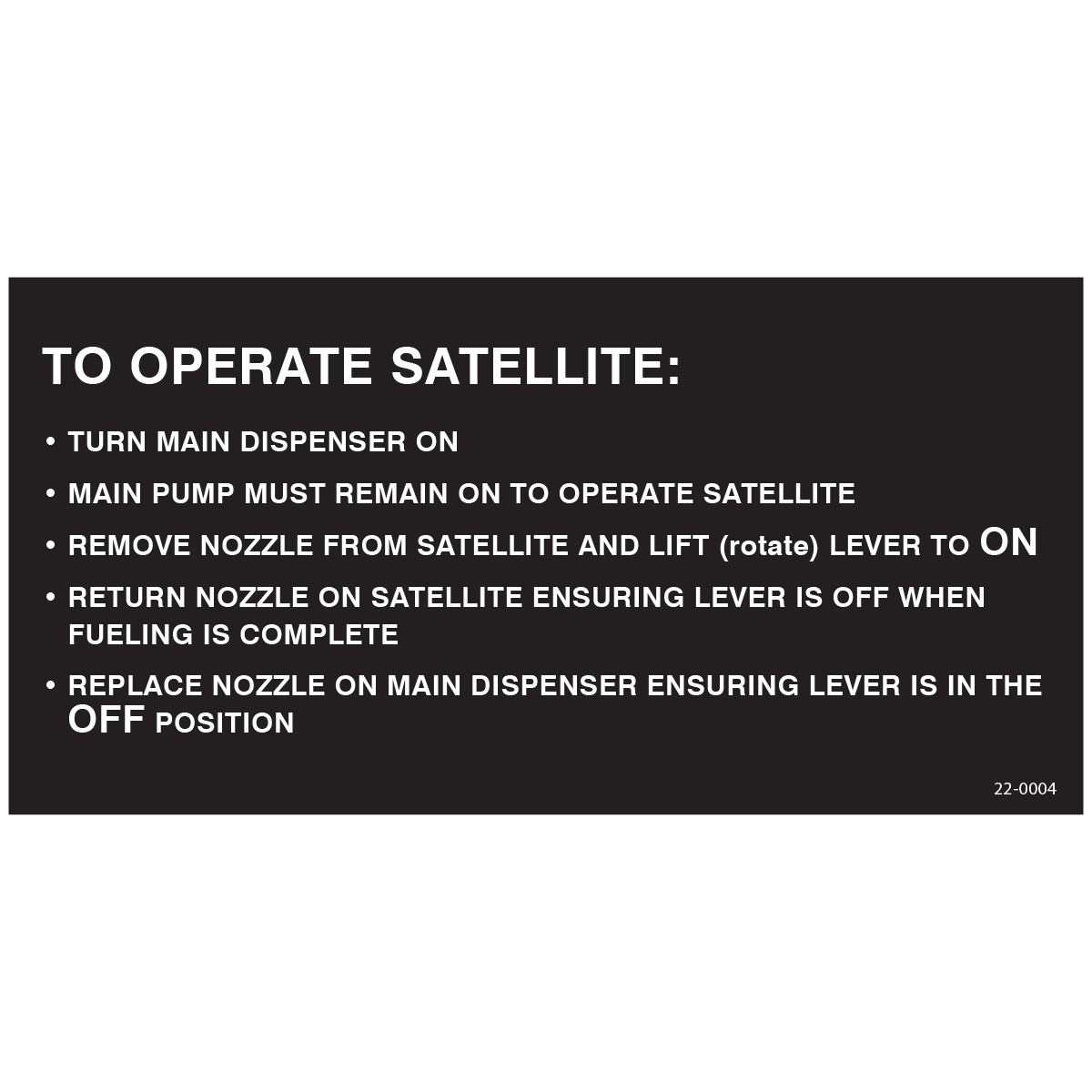 22-0004 Satellite Operating Instructions