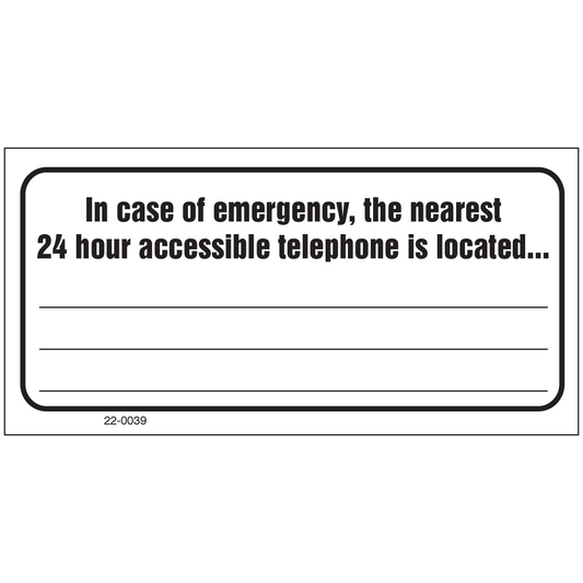 22-0039 Nearest 24-Hour Accessible Telephone