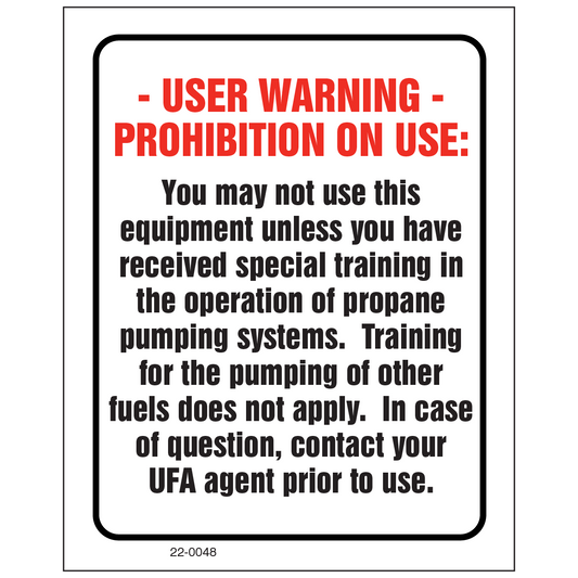 22-0048 User Warning - Prohibition on Use