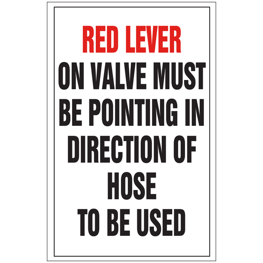 22-0061 Red Lever on Valve Must Point