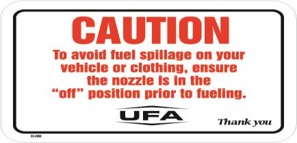 22-0068 Caution To Avoid Fuel Spillage