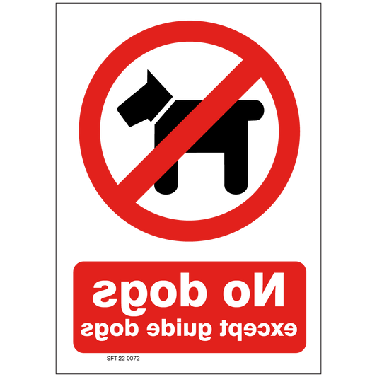 22-0072 No Dogs Except Guide Dogs - Clear