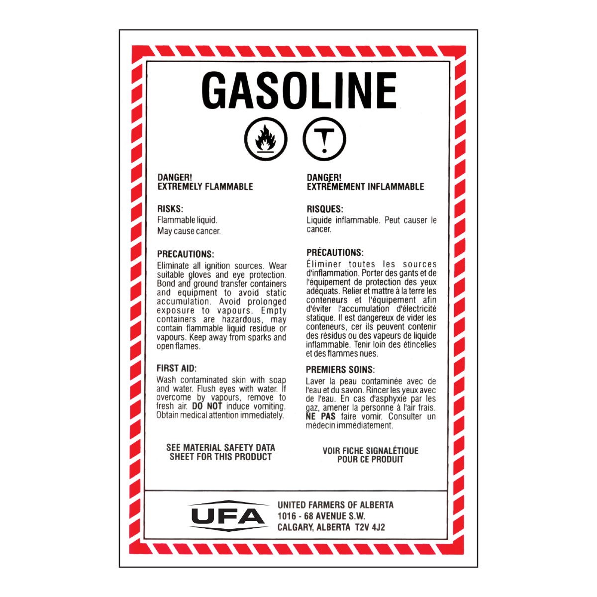 22-0114 WHMIS Decal-Gasoline