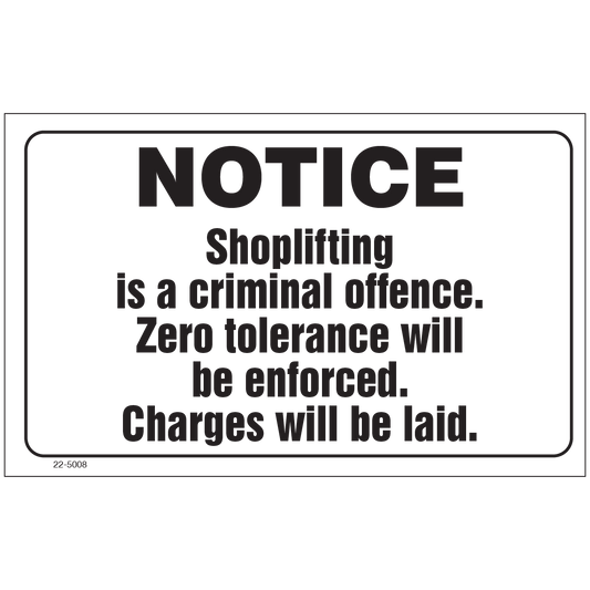 22-5008 Notice Shoplifting - Exterior Black