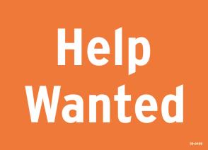 39-0109 Help Wanted Sign