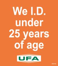 39-0110 D/S ID Under 25 Sign