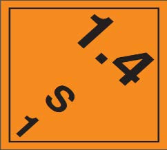 39-0193 TDG Placard CI 1.4 S 1 Explosives