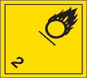 39-0195 TDG Placard Cl 2 Oxidizing Gas