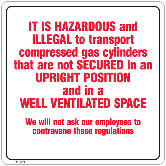 54-0098 Transporting Compressed Gas Cylinders
