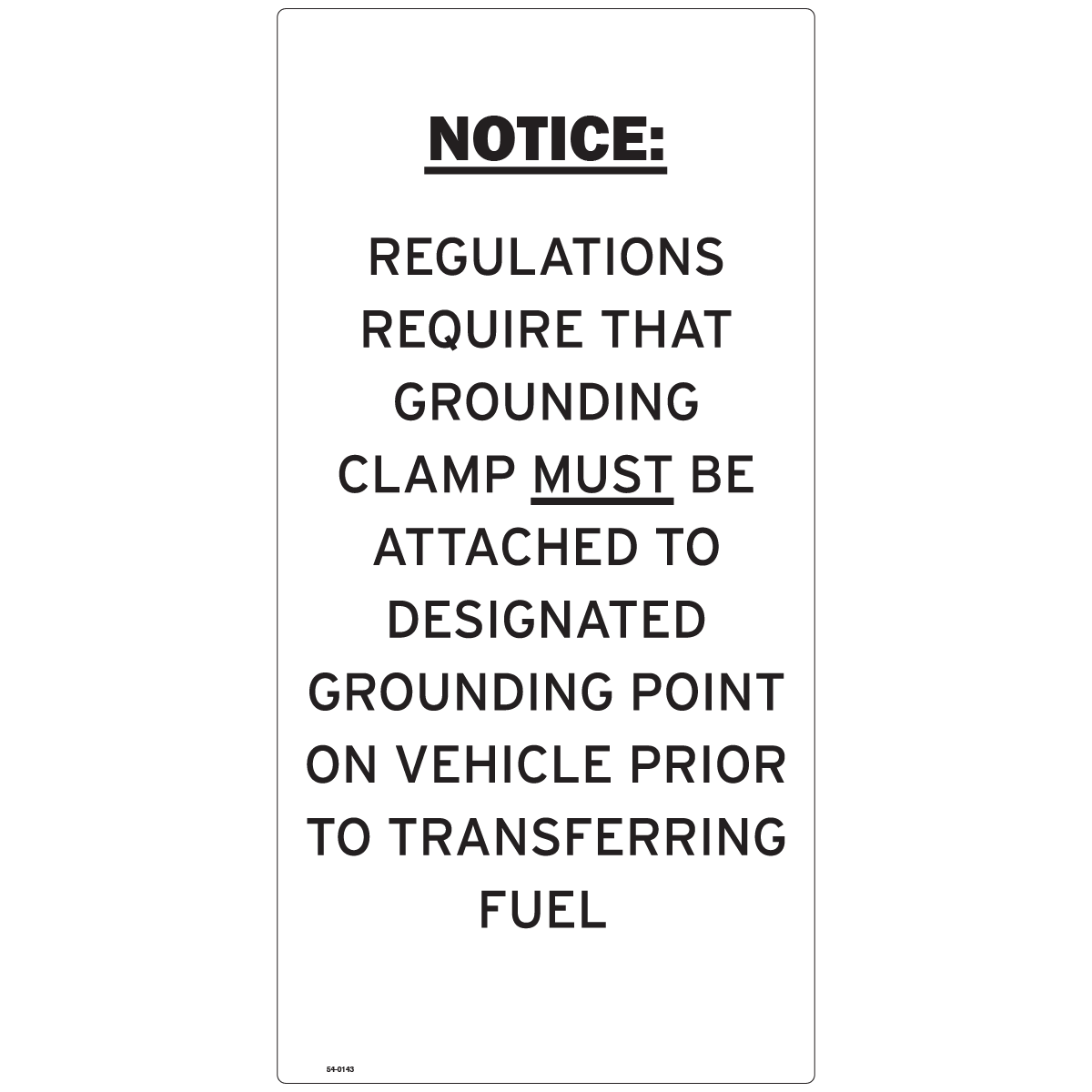 54-0143 Ground Notice for Bulk Loading