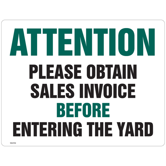 54-0153 Please Obtain Invoice
