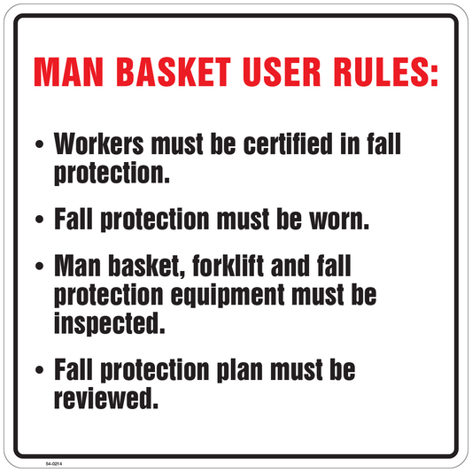 54-0214 Man Basket User Rules