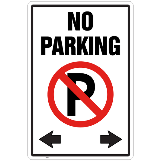 54-0217 No Parking with Left and Right Arrow